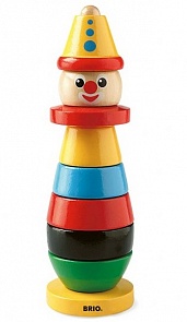 Пирамидка Клоун, 7 х 7 х 24 см., 9 элементов (Brio, 30120)